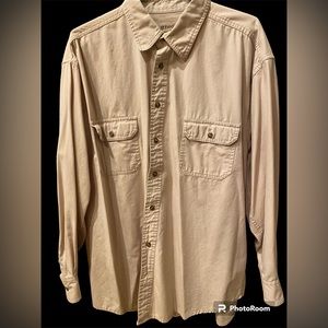St. John’s Bay Vintage Canvas Tan Button Down Shirt